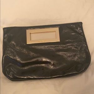 Michael kors black patent leather clutch